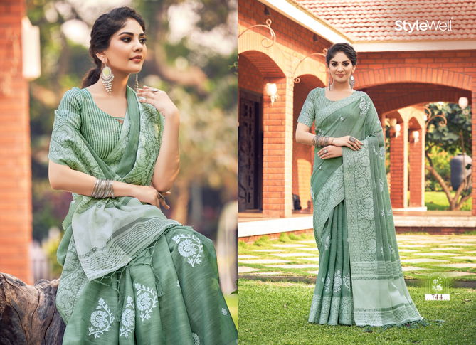 Lucknowi 4 By Stylewell 741-746 Designer Sarees Catalog